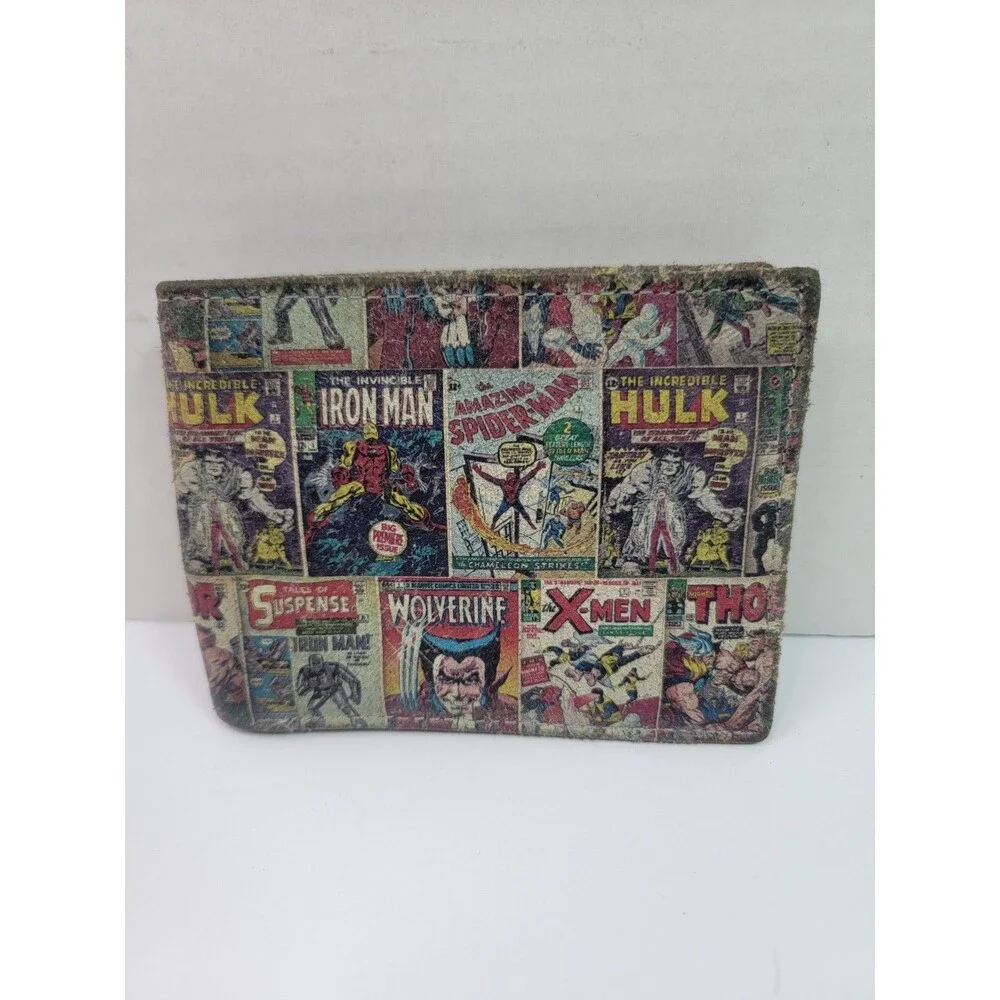 Marvel Comics Genuine Leather Wallet Spider-Man Hulk X-Men Wolverine Thor Worn